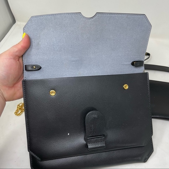 Senreve Black Leather Pebbled Convertible Belt Clutch Crossbody Bag - Picture 8 of 14